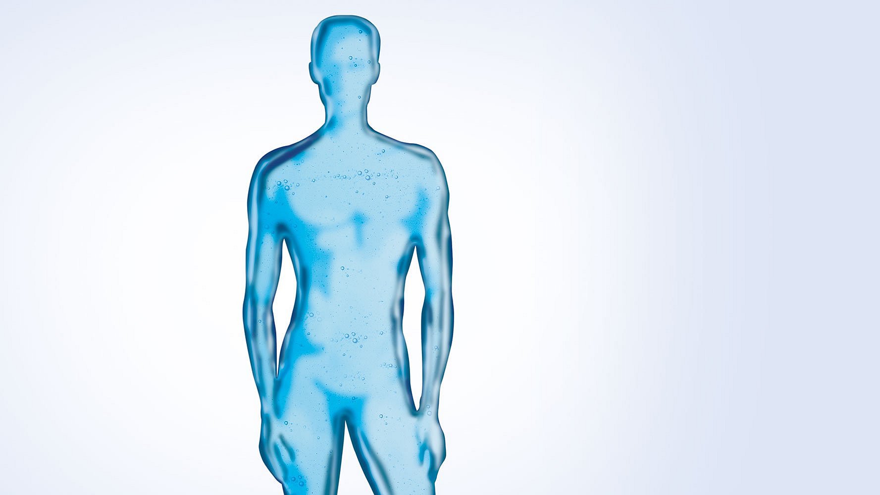 Silhouette d’un homme bleu-transparent