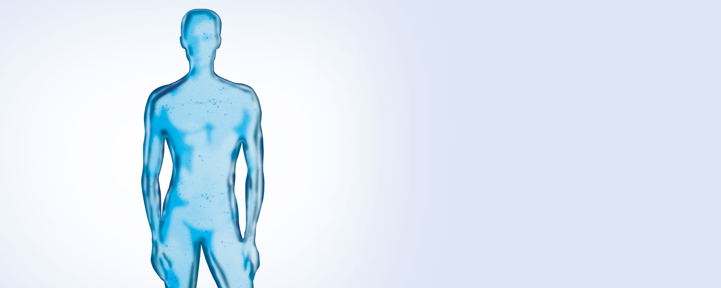 Silhouette d’un homme bleu-transparent