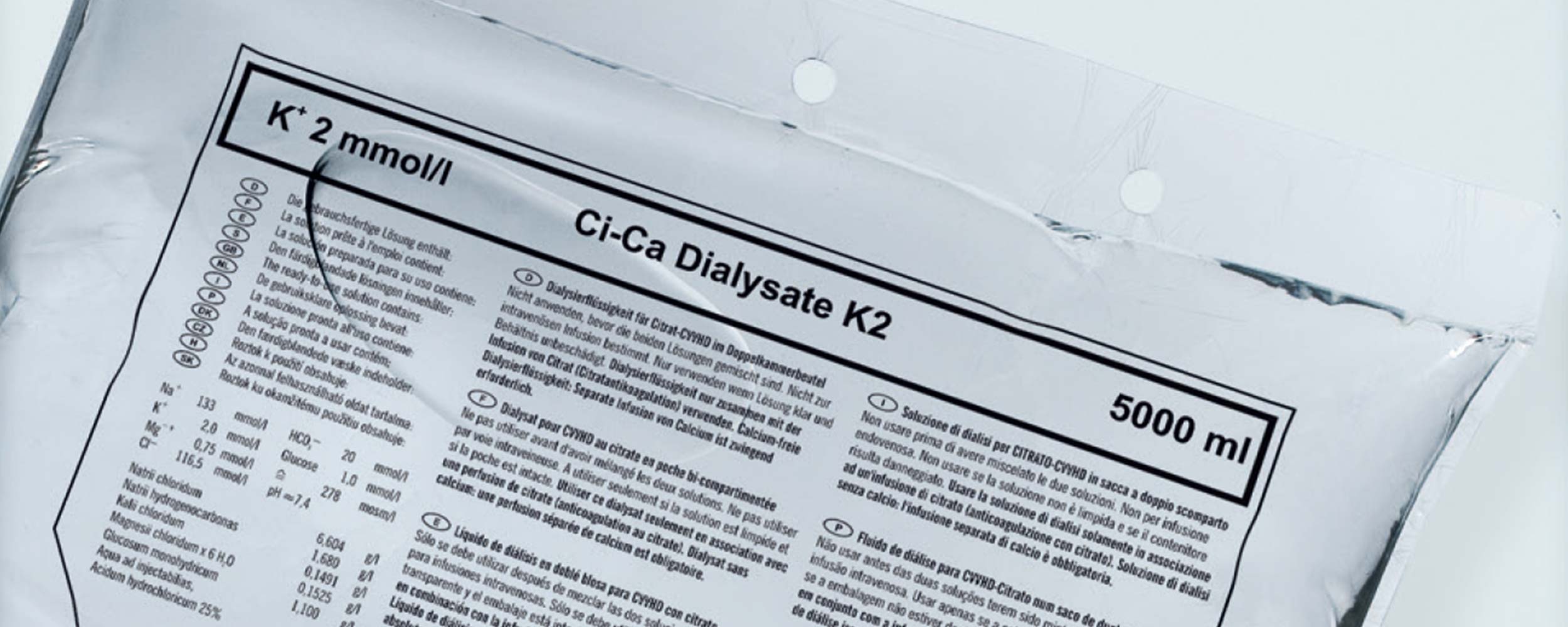 Lösungsbeutel mit Ci-Ca Dialysat K2